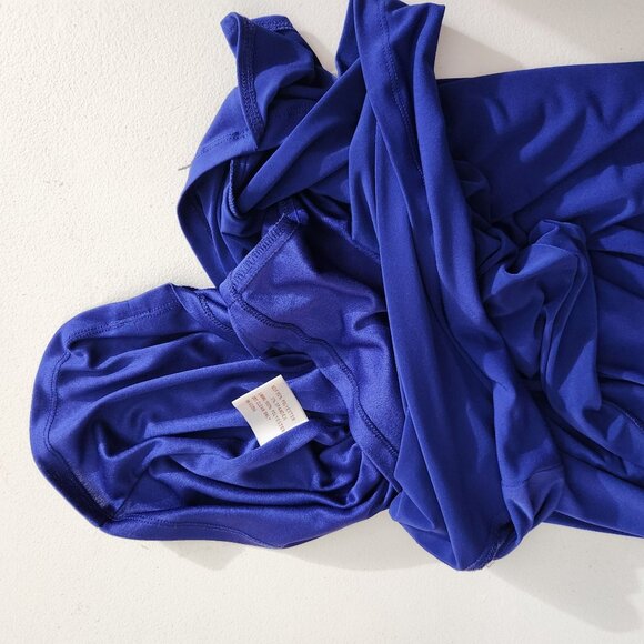 Suzi Chin For Maggy Dress Womens Size 6 Draped Royal Blue Sleeveless Formal - Picture 10 of 12